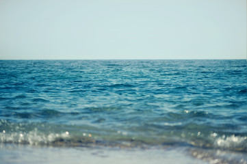 Background of ocean and texture sea water on sunset different color