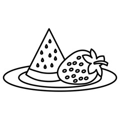 delicious and fresh watermelon and strawberry vector illustration design
