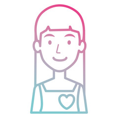 beautiful woman with heart avatar character vector illustration design