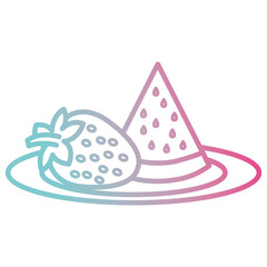delicious and fresh watermelon and strawberry vector illustration design