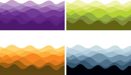colorful wave background set