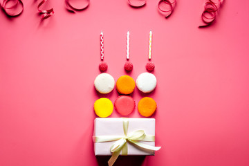 concept party on pink background top view