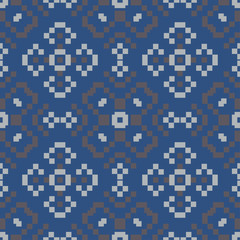 Seamless background. Blue and gray floral pattern