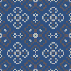 Fototapeta premium Seamless background. Blue and gray floral pattern