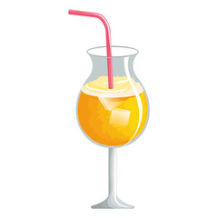 tropical cocktail in cup vector illustration design