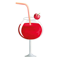 tropical cocktail in cup vector illustration design