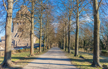 Leipzig Wintertag am Völkerschlachtdenkmal, Freizeit, Ferien, Urlaub, Sehenswürdigkeiten, Spazieren gehen, Spaziergang, weg, wege, tourismus, must see, tourism, Frühling frühlingszeit frühjahr Neujahr