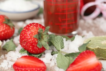 Fresh strawberry with juice