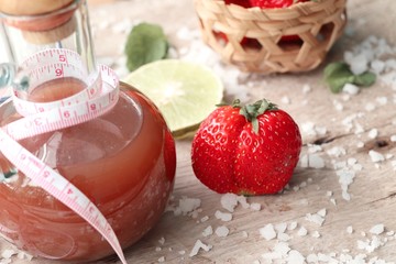 Fresh strawberry with juice