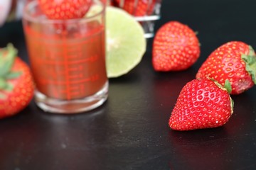 Fresh strawberry with juice