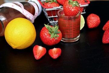Fresh strawberry with juice