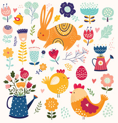 Vector spring illustration with decorative elements