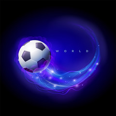 Soccer ball comet with flames.  © pikolorante
