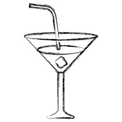 tropical cocktail in cup vector illustration design