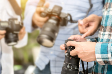 Naklejka premium Camera PhotoGraphy Photographer Working Checking Concept