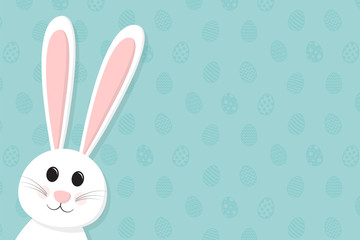 Background with Easter bunny and copyspace. Vector.