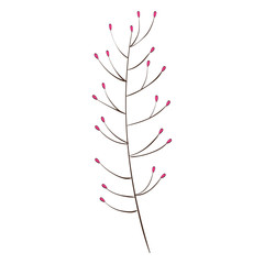 branch with leafs plant ecology icon vector illustration design