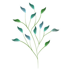 branch with leafs plant ecology icon vector illustration design