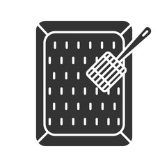 Cat's litter box glyph icon