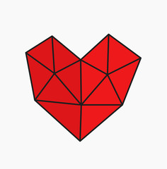 Polygonal heart shape icon