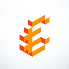 Euro isometric pixel icon. Vector illustration