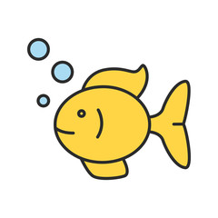 Aquarium fish color icon