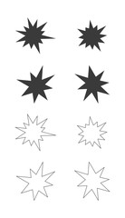 splash star icon set