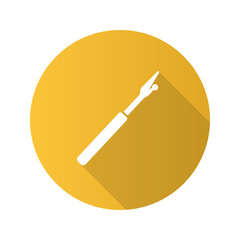 Sewing seam ripper flat design long shadow glyph icon