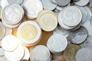 Many of Thai Baht Coins background.