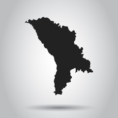 Moldova vector map. Black icon on white background.