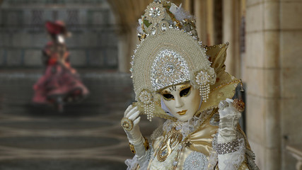 Beautiful costume at the Carnival in Venice