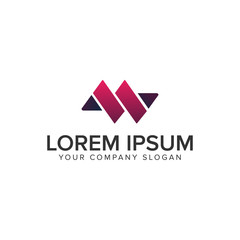 Letter M or W logo design concept template.