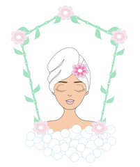 Beautiful woman spa card