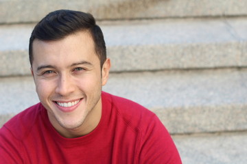 Ethnic guy smiling with joy