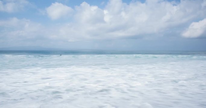 timelapse of temple Pura Besakihin bali with clouds passing by on a sunny day