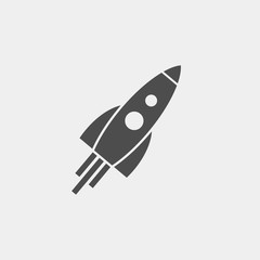 Rocket flat vector icon. Speed flat vector icon