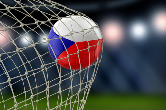 Czech soccerball in net
