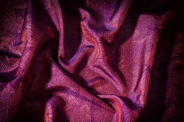 Texture, background, pattern. fabric silk dark maroon. Silk organza mood, but with a beautiful...