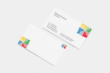 business card with 4 color design, simple and minimal card template