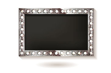 antique silver frame isolated