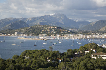 Fototapeta na wymiar View of Pollenca Port; Majorca