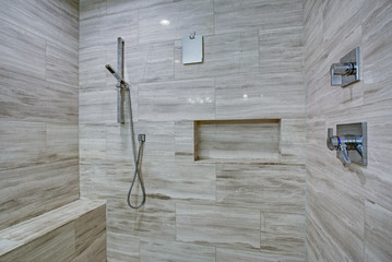 Perfectly designed glass shower interior
