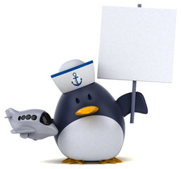 Fun penguin - 3D Illustration