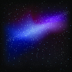 Vector background. Illustration of space nebula. The starry night sky. Stars, space, sky, night