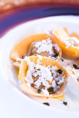 ravioli on a white plate