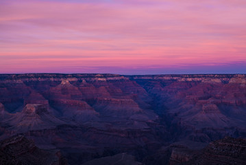 Fototapeta na wymiar Beautiful Pink Sunset over Grand Canyon Landscape
