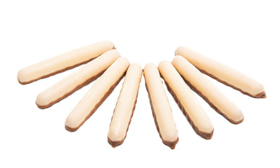 biscuits sticks in glaze isolated