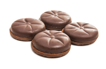 chocolate cookies isolated
