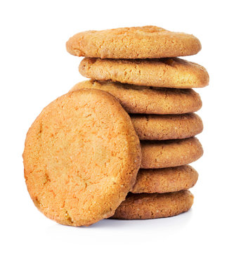 pile of american cookies isolated on white background