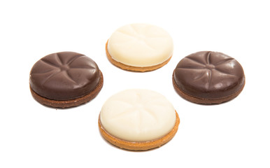 chocolate cookies isolated